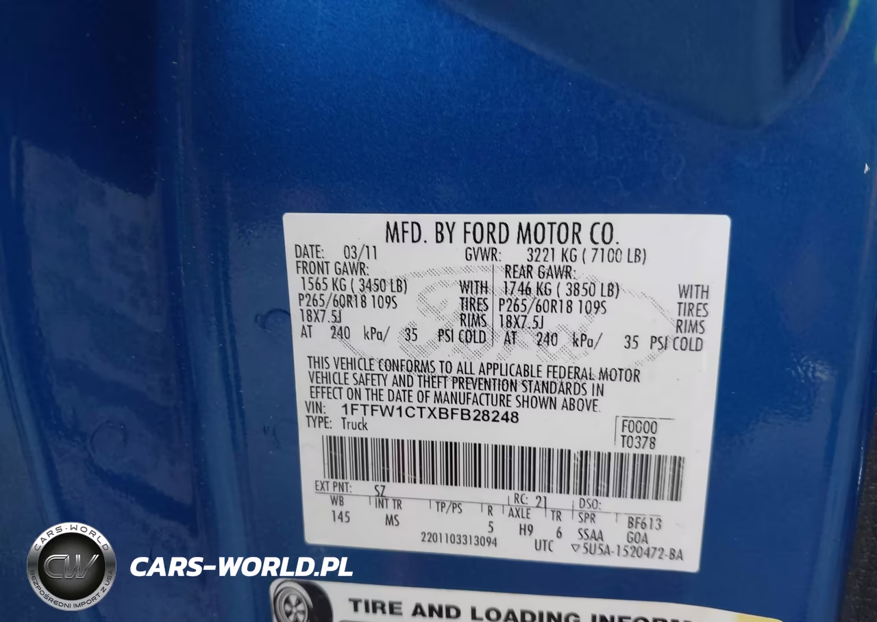2011 Ford F-150 Xlt VIN:1FTFW1CTXBFB28248 - 9