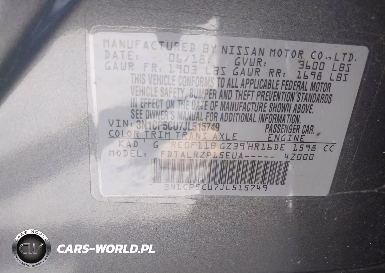 2018 Nissan Kicks S VIN:3N1CP5CU7JL515749 - 9