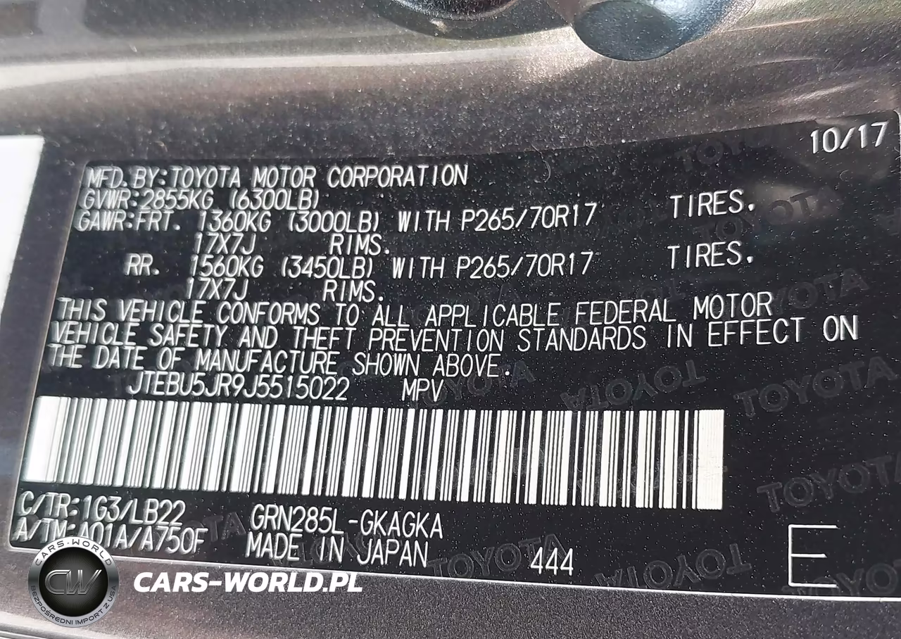 2018 Toyota 4Runner Sr5 Premium VIN:JTEBU5JR9J5515022 - 9