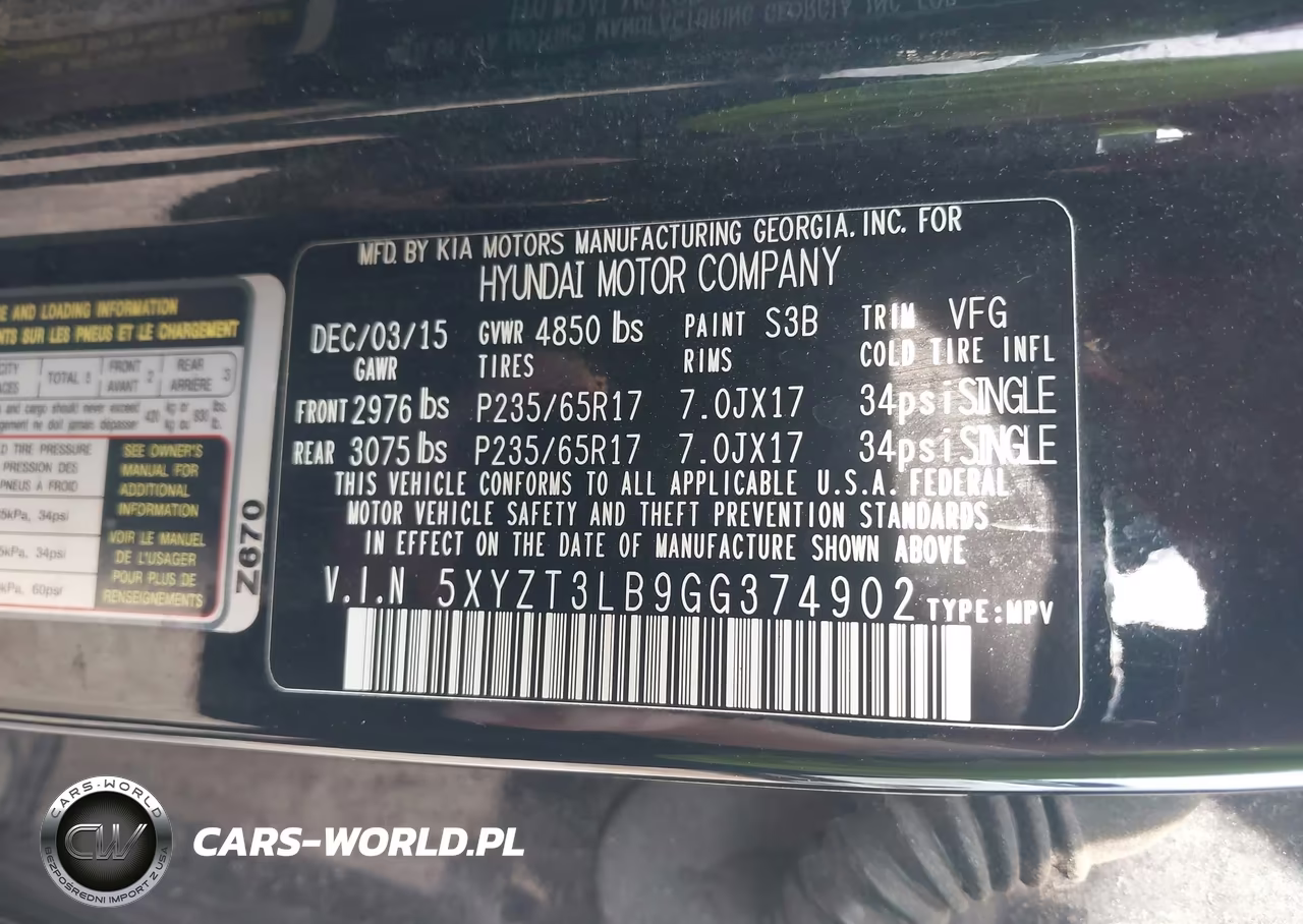 2016 Hyundai Santa Fe Sport 2.4L VIN:5XYZT3LB9GG374902 - 9
