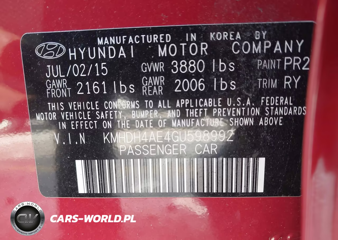 2016 Hyundai Elantra Limited VIN:KMHDH4AE4GU598992 - 9