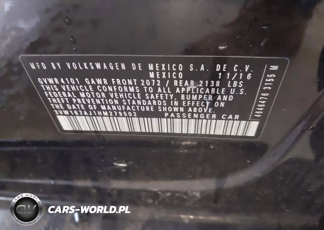 2017 Volkswagen Jetta S VIN:3VW167AJ1HM279502 - 9