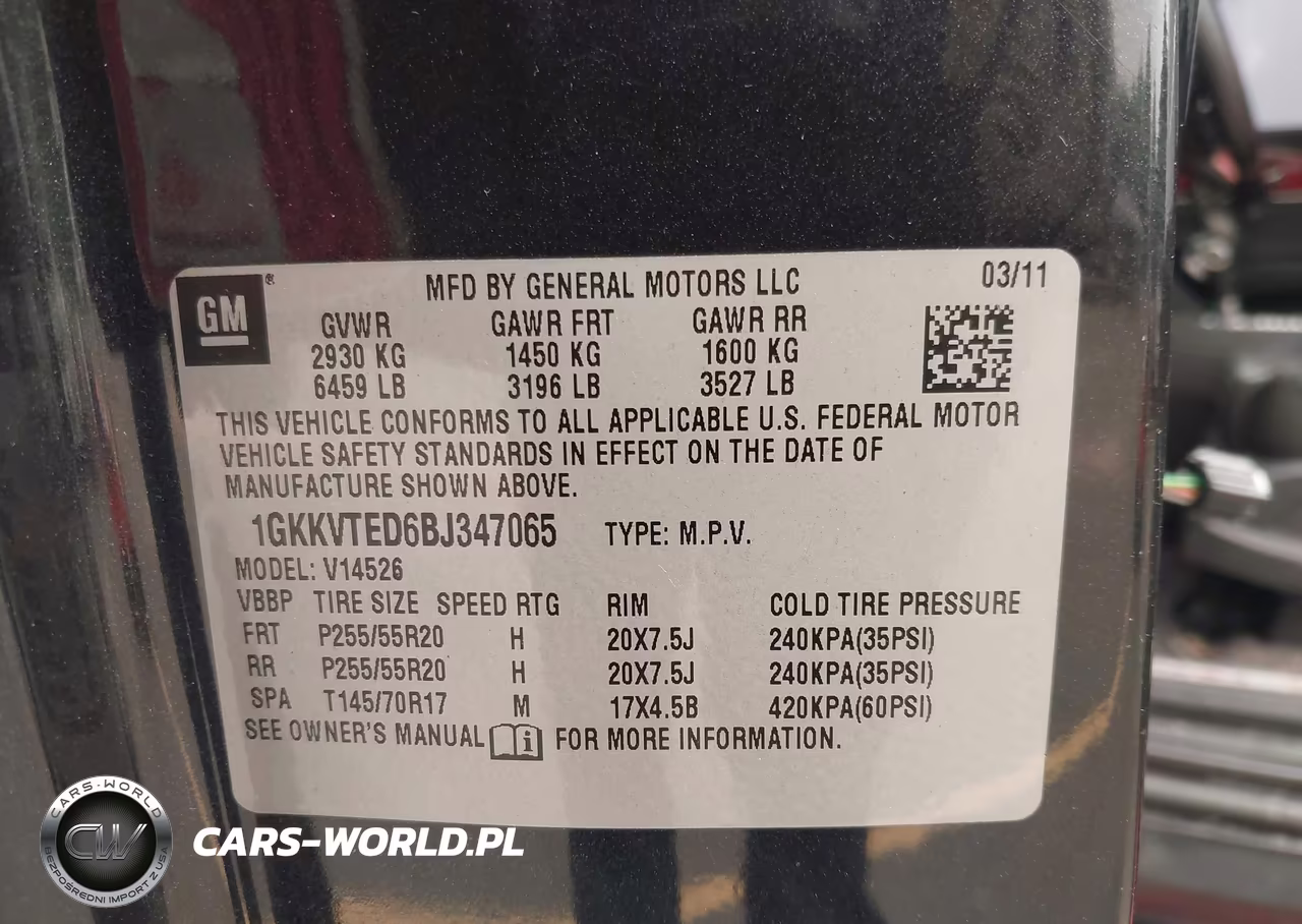 2011 GMC Acadia Denali VIN:1GKKVTED6BJ347065 - 9