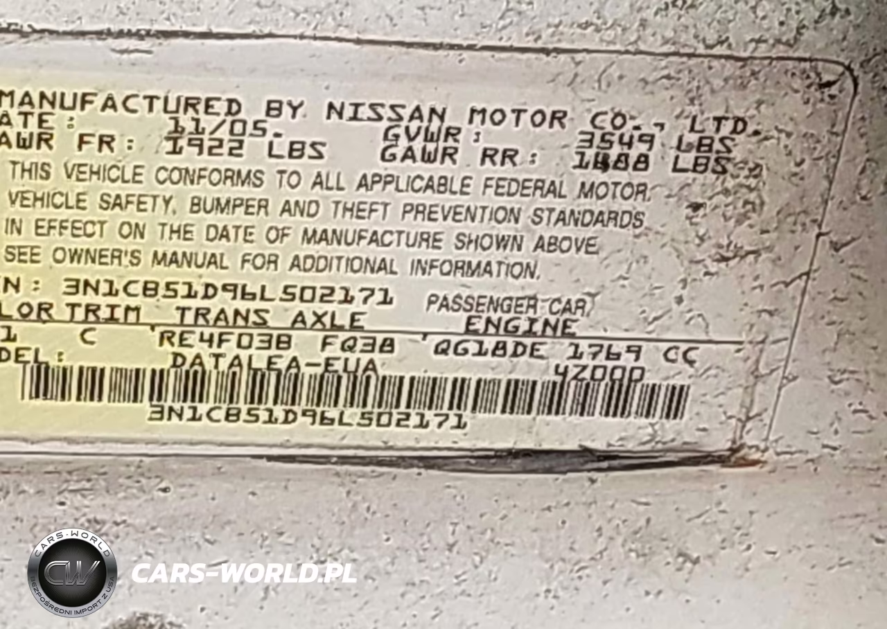 2006 Nissan Sentra 1.8S VIN:3N1CB51D96L502171 - 9