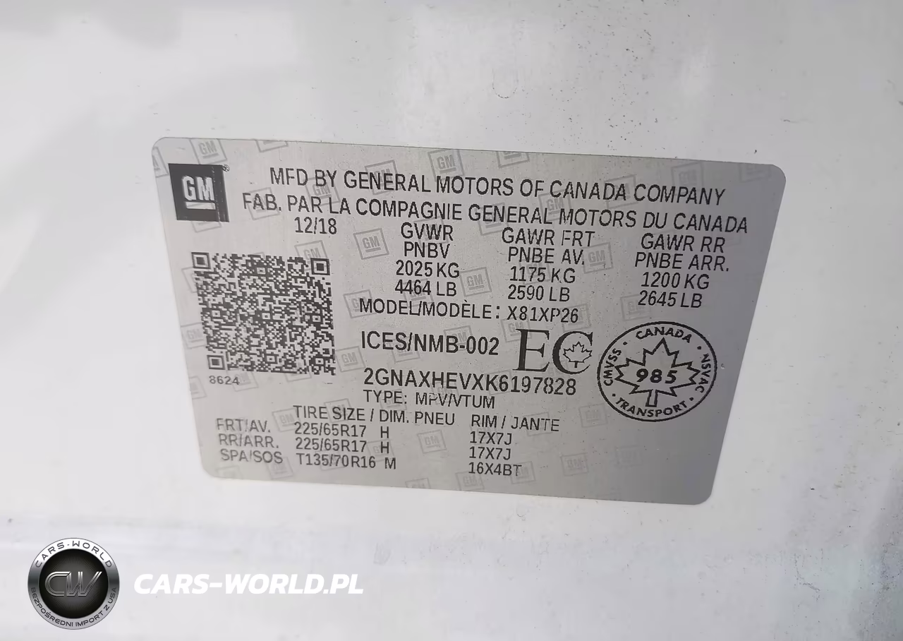 2019 Chevrolet Equinox Ls VIN:2GNAXHEVXK6197828 - 9