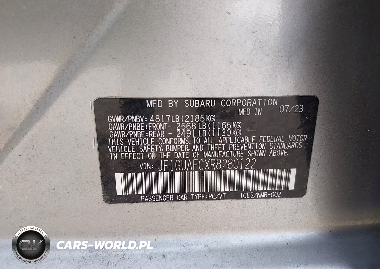 2024 Subaru Impreza Sport 5-Door VIN:JF1GUAFCXR8280122 - 9