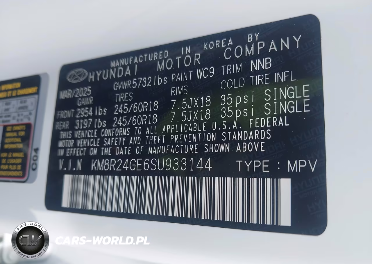 2025 Hyundai Palisade Sel VIN:KM8R24GE6SU933144 - 9