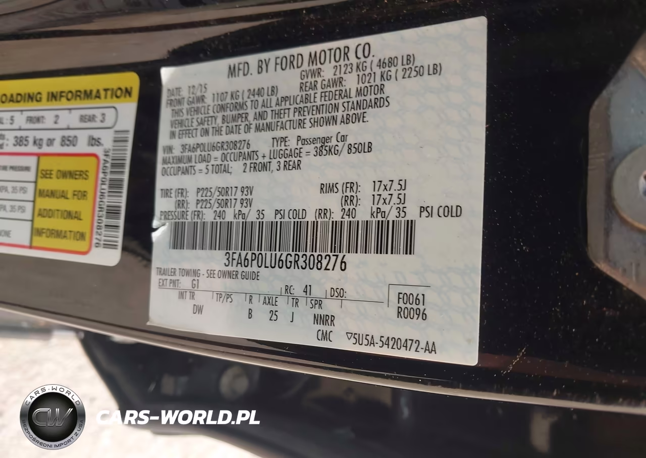 2016 Ford Fusion Hybrid Se VIN:3FA6P0LU6GR308276 - 9