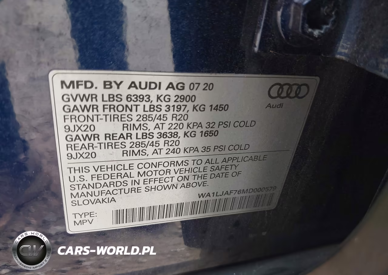 2021 Audi Q7 Premium Plus VIN:WA1LJAF76MD000579 - 9