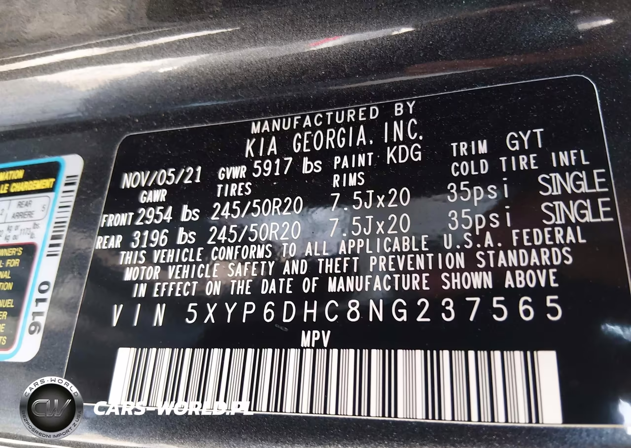 2022 Kia Telluride S VIN:5XYP6DHC8NG237565 - 9