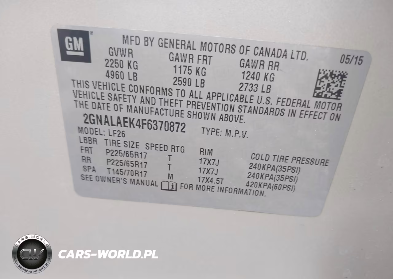 2015 Chevrolet Equinox Ls VIN:2GNALAEK4F6370872 - 9