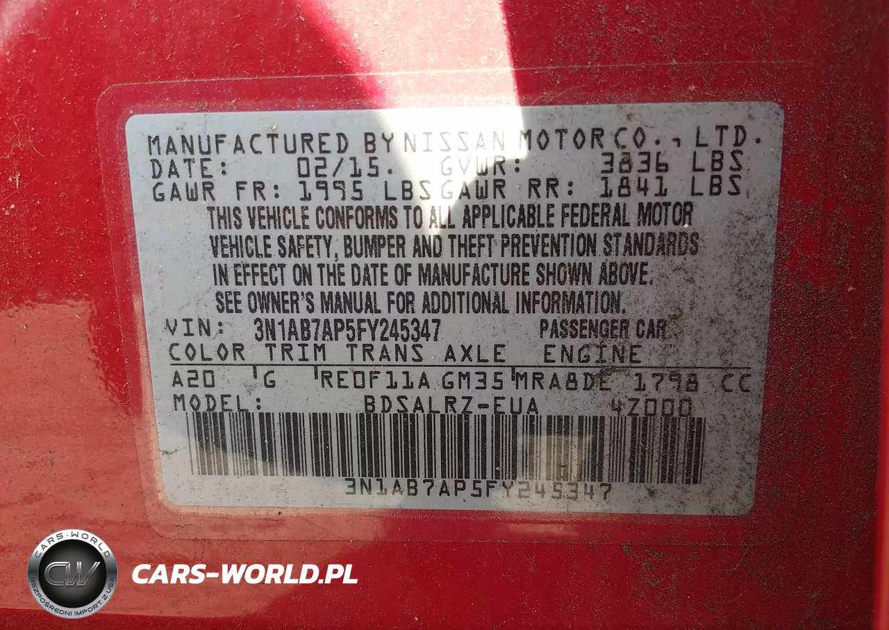 2015 Nissan Sentra Sr VIN:3N1AB7AP5FY245347 - 9