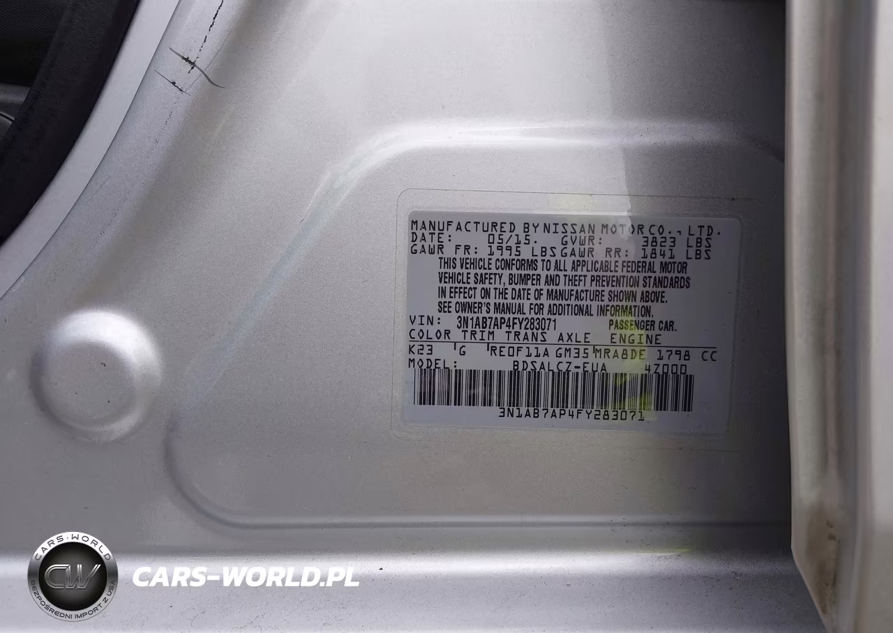 2015 Nissan Sentra S VIN:3N1AB7AP4FY283071 - 9