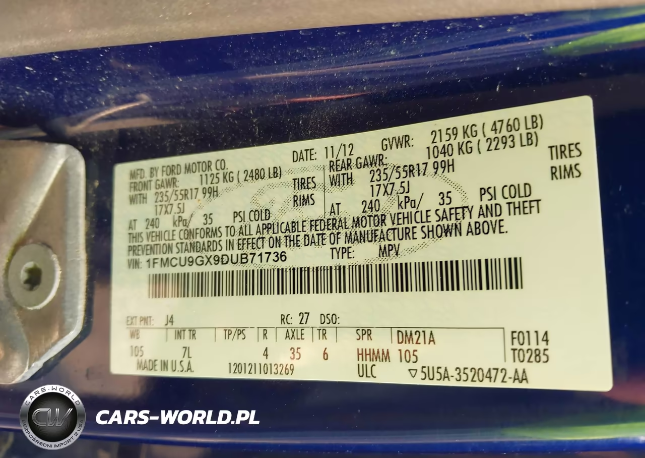 2013 Ford Escape Se VIN:1FMCU9GX9DUB71736 - 9