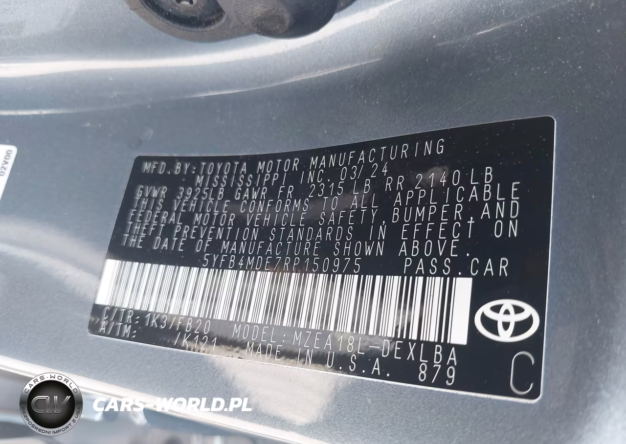 2024 Toyota Corolla Le VIN:5YFB4MDE7RP150975 - 9