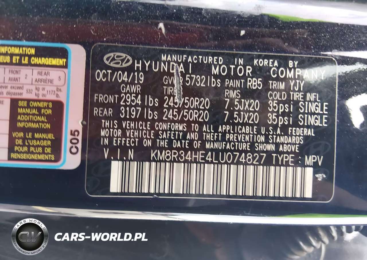 2020 Hyundai Palisade Sel VIN:KM8R34HE4LU074827 - 9