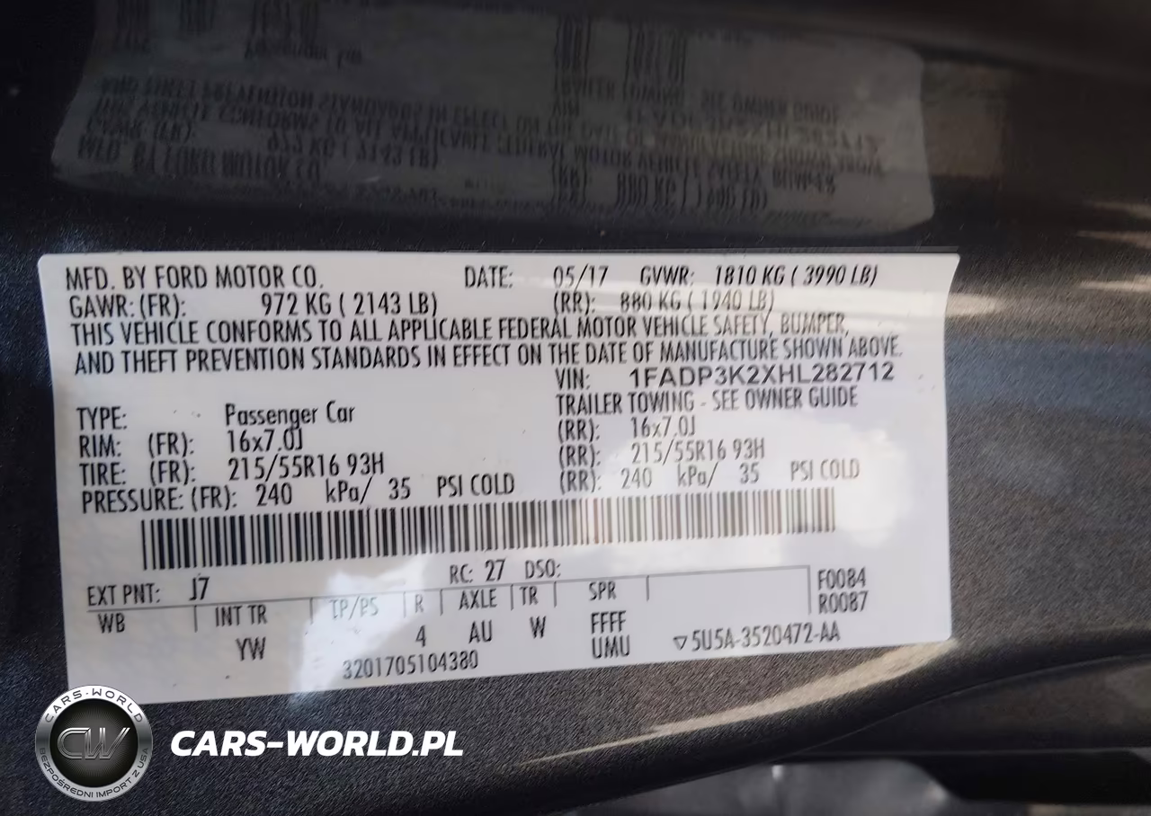 2017 Ford Focus Se VIN:1FADP3K2XHL282712 - 9