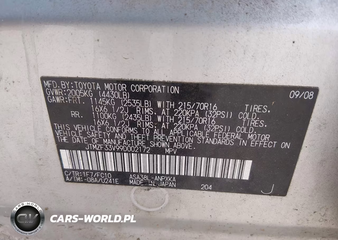 2009 Toyota Rav4 VIN:JTMZF33V99D002172 - 9