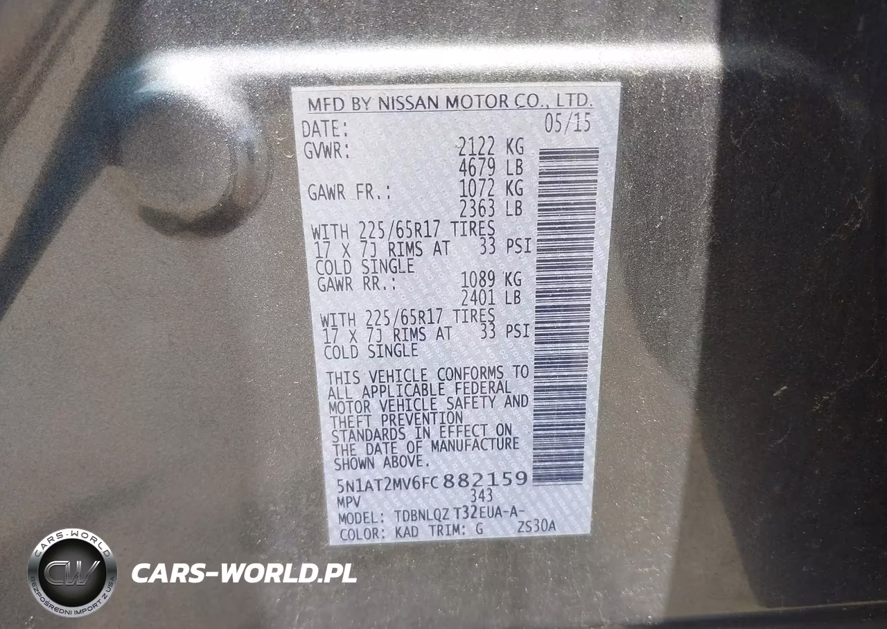 2015 Nissan Rogue Sv VIN:5N1AT2MV6FC882159 - 9