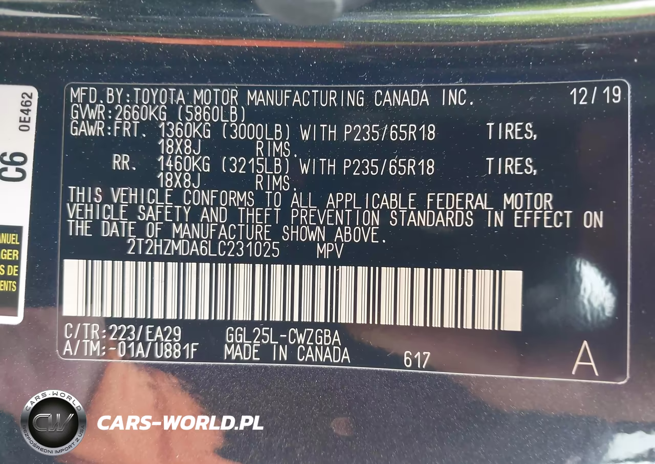 2020 Lexus Rx 350 VIN:2T2HZMDA6LC231025 - 9