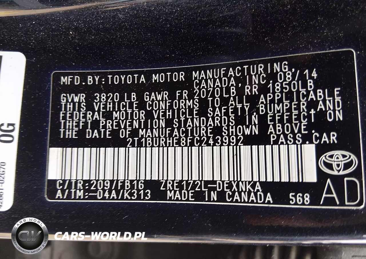 2015 Toyota Corolla Le VIN:2T1BURHE8FC243992 - 9
