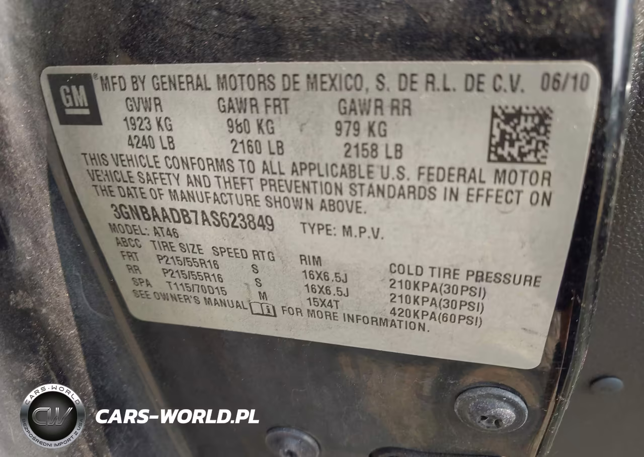 2010 Chevrolet Hhr Ls VIN:3GNBAADB7AS623849 - 9