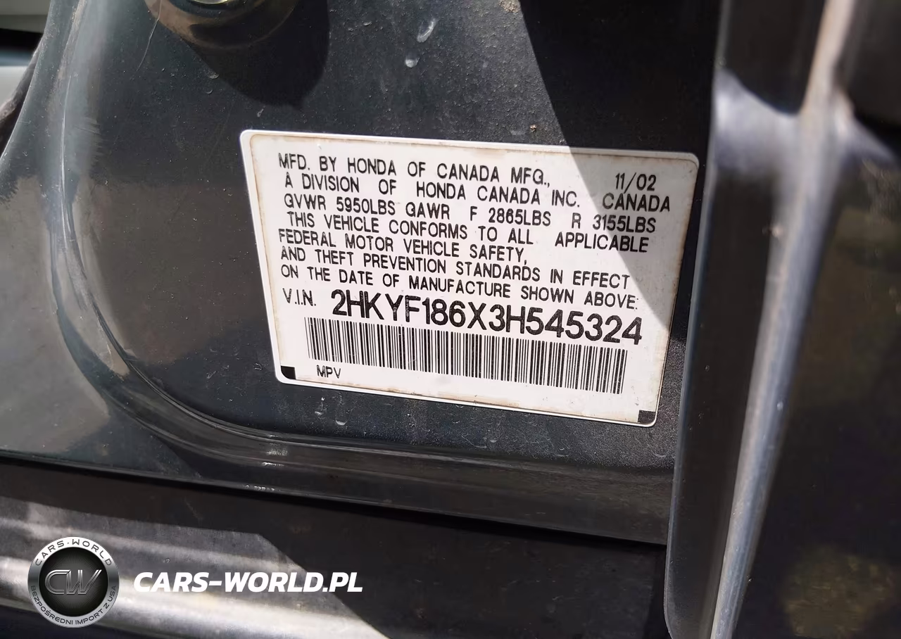2003 Honda Pilot Ex-L VIN:2HKYF186X3H545324 - 9