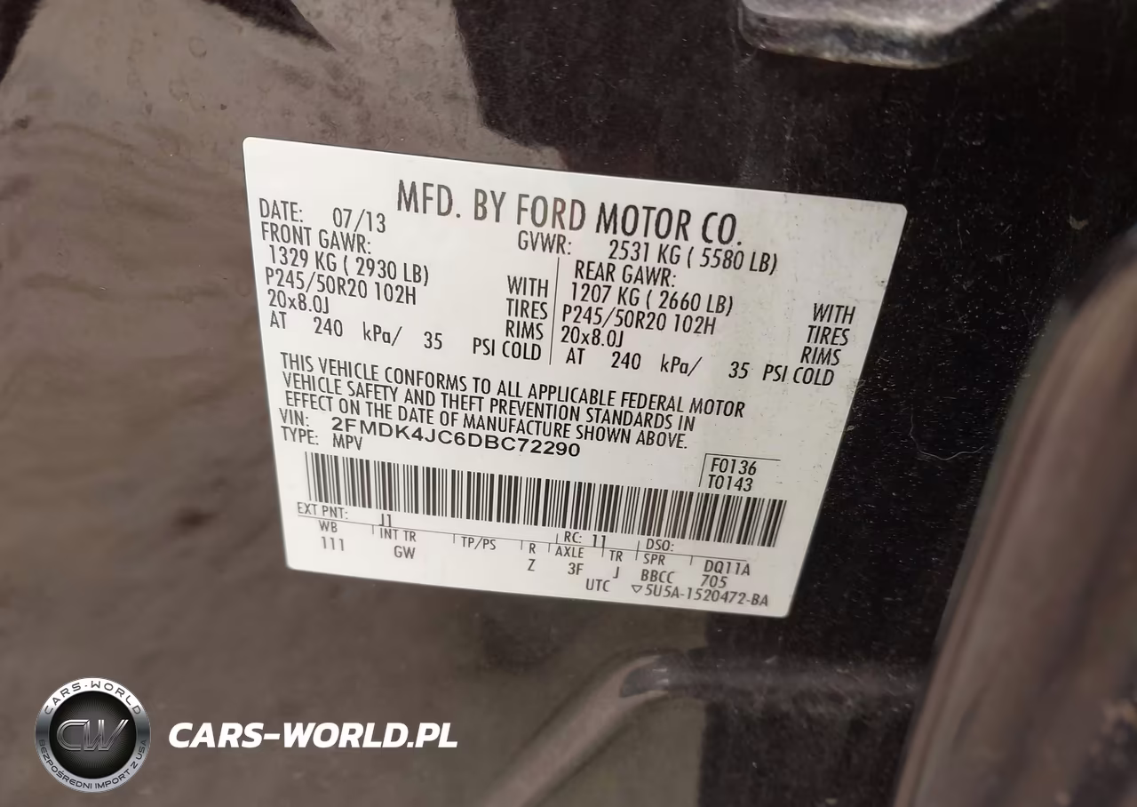 2013 Ford Edge Sel VIN:2FMDK4JC6DBC72290 - 9