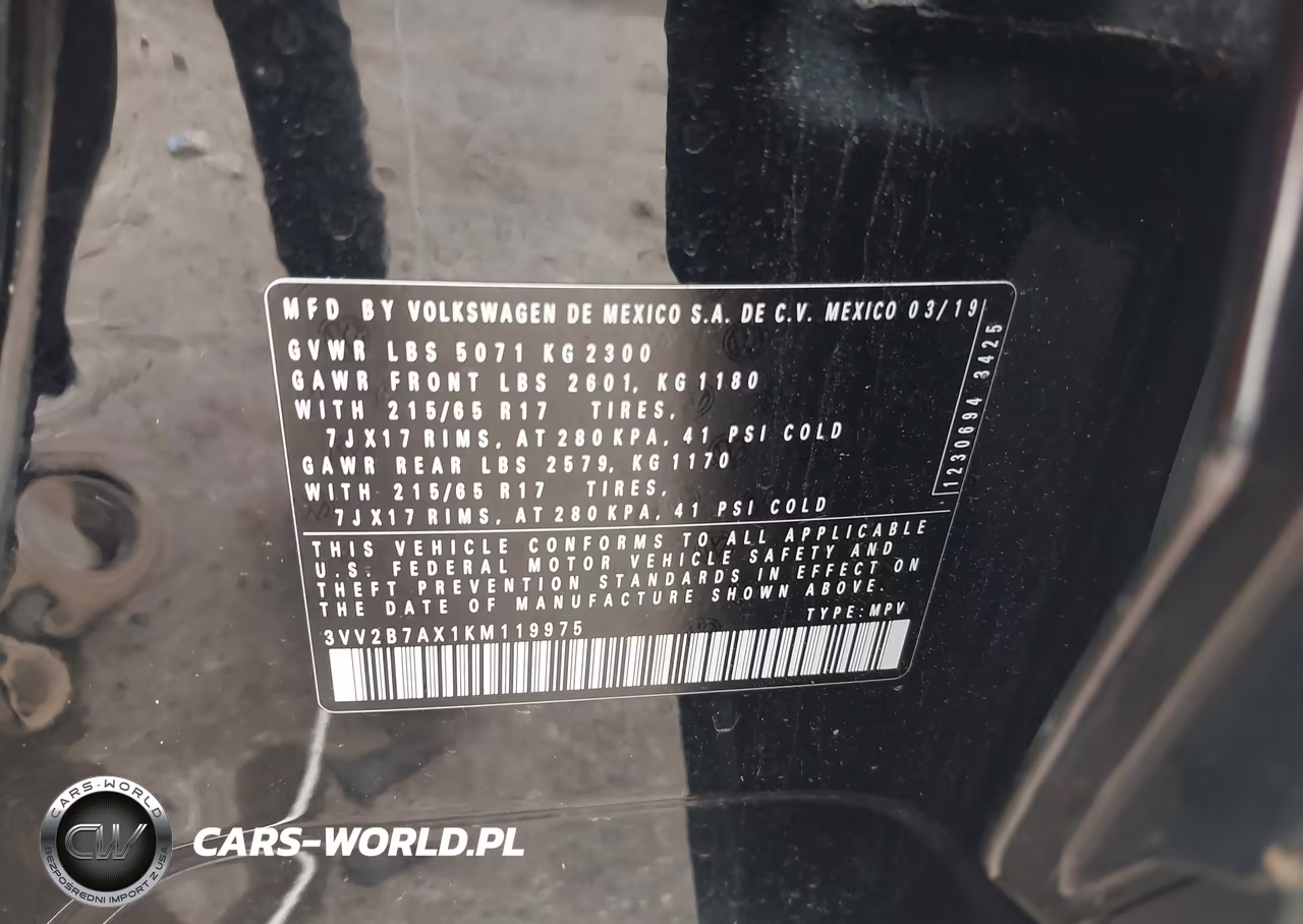 2019 Volkswagen Tiguan 2.0T Se-2.0T Sel-2.0T Sel R-Line-2.0T Sel R-Line Black VIN:3VV2B7AX1KM119975 - 9