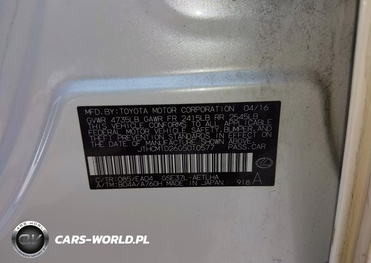 2016 Lexus Is 300 VIN:JTHCM1D26G5010577 - 9