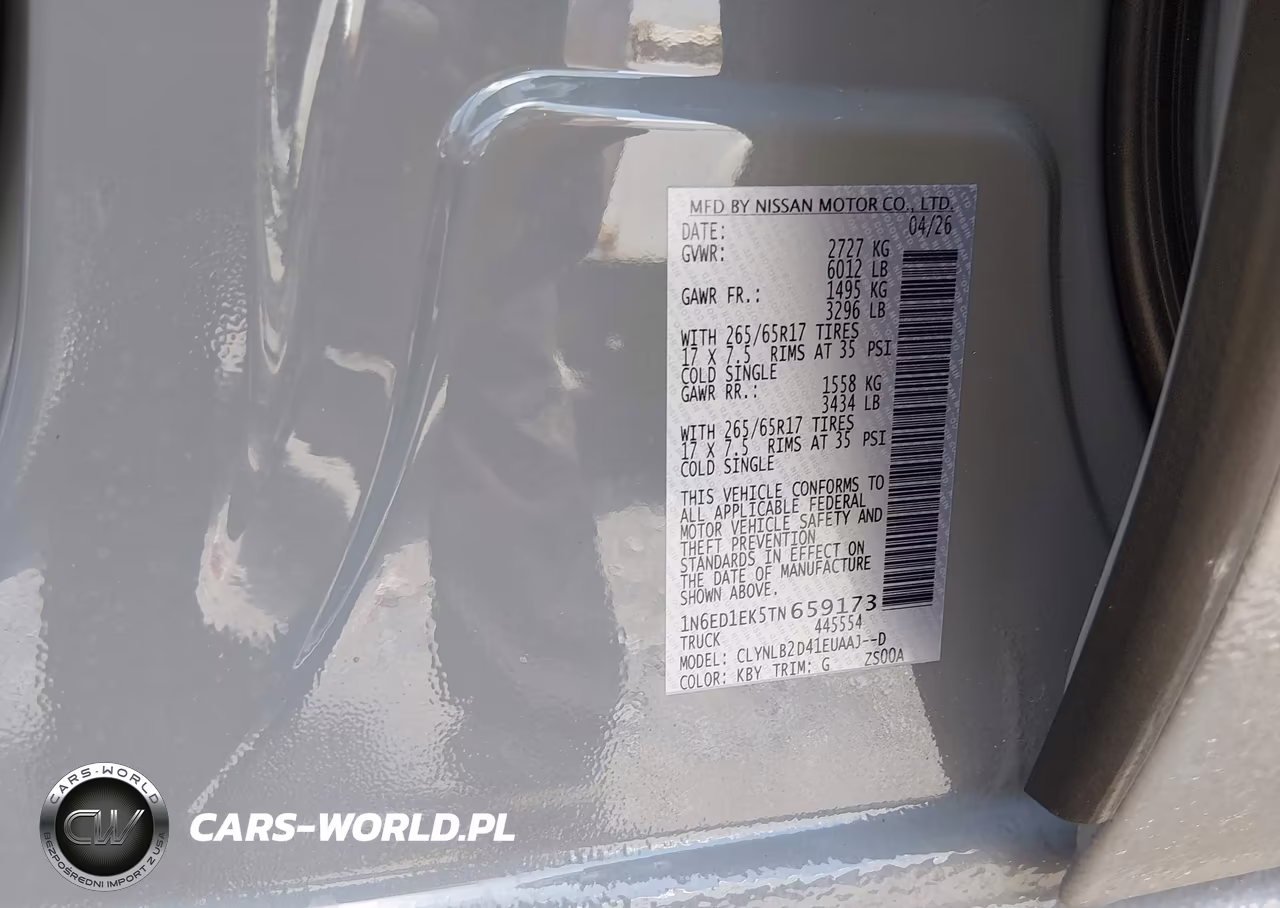 2026 Nissan Frontier Sv 4X4 VIN:1N6ED1EK5TN659173 - 9