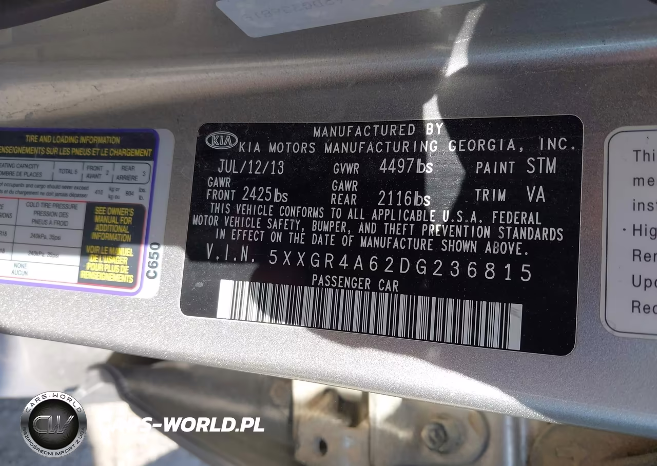 2013 Kia Optima Sx VIN:5XXGR4A62DG236815 - 9