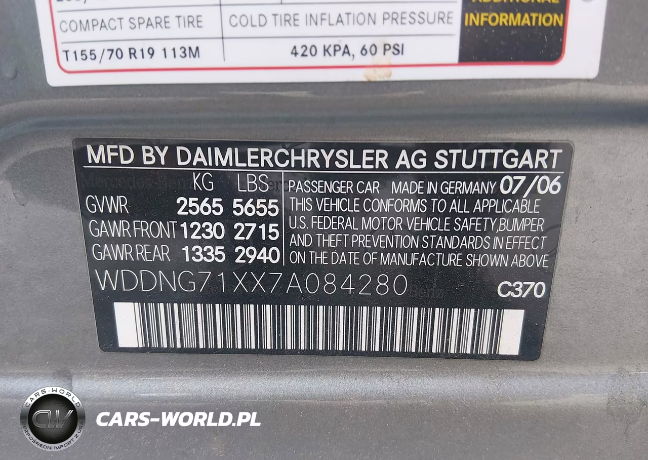 2007 Mercedes-Benz S 550 VIN:WDDNG71XX7A084280 - 9