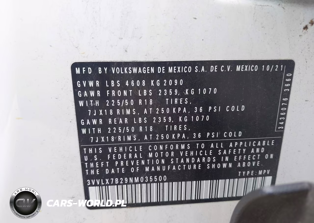 2022 Volkswagen Taos 1.5T Se VIN:3VVLX7B29NM035500 - 9