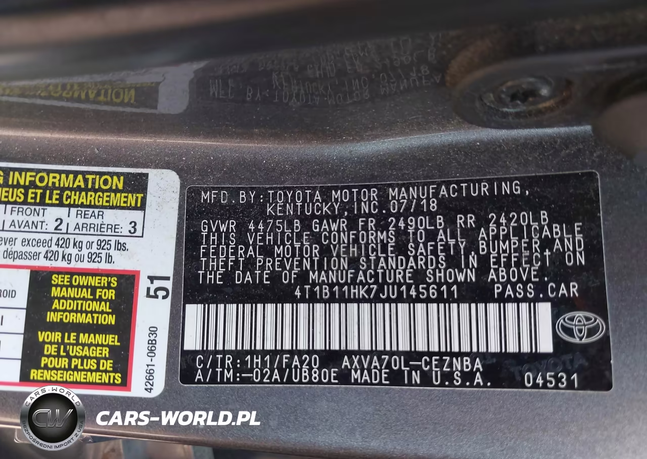 2018 Toyota Camry Le VIN:4T1B11HK7JU145611 - 9