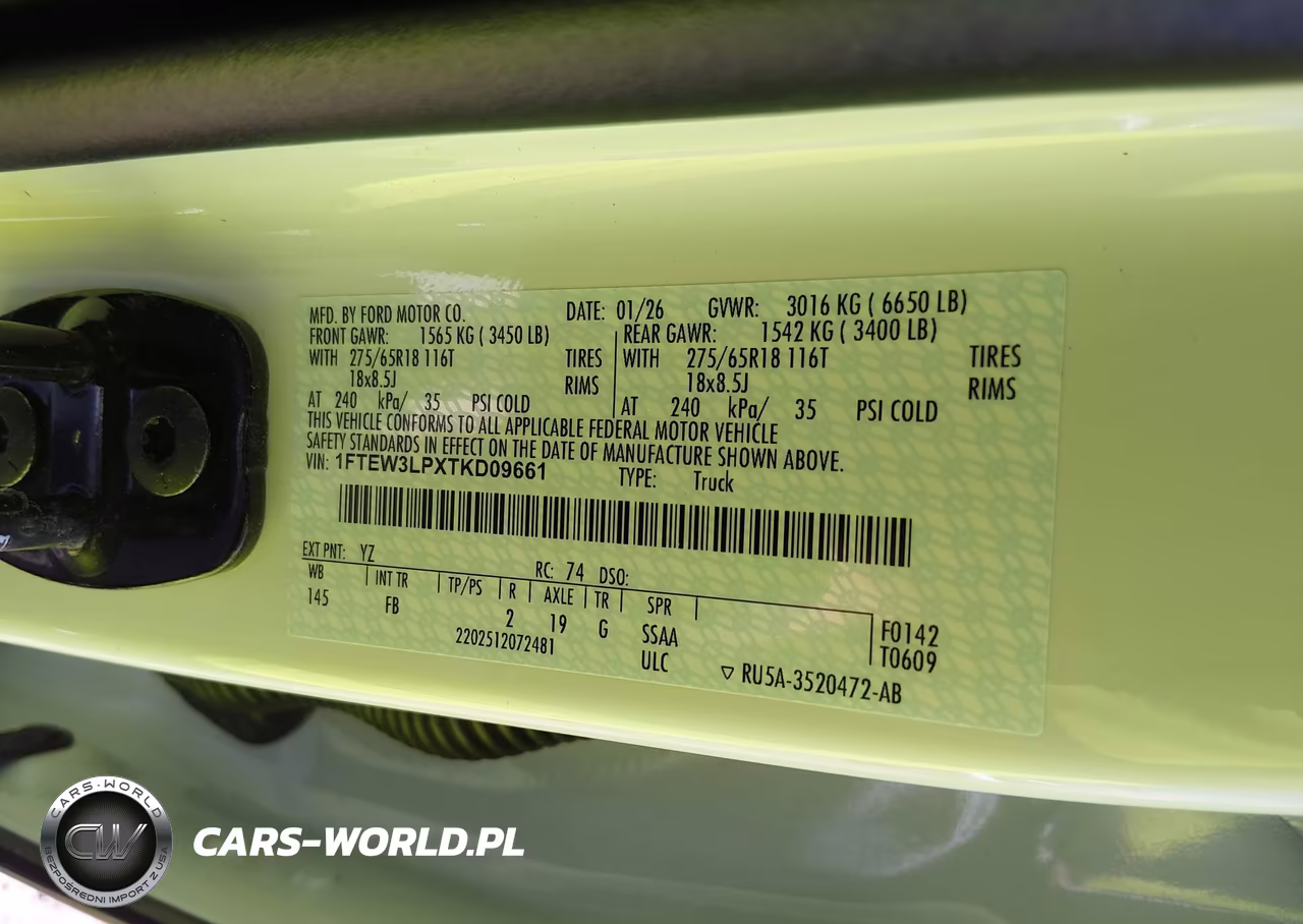 2026 Ford F-150 Xlt VIN:1FTEW3LPXTKD09661 - 9