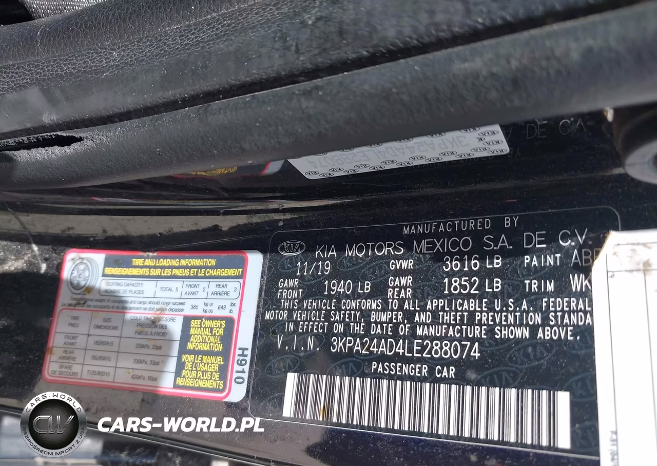 2020 Kia Rio S VIN:3KPA24AD4LE288074 - 9