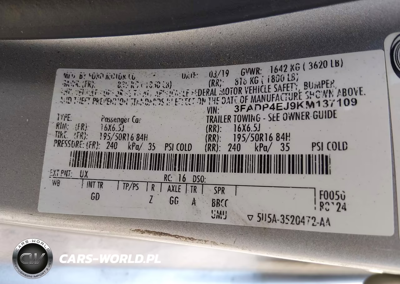 2019 Ford Fiesta Se VIN:3FADP4EJ9KM137109 - 9