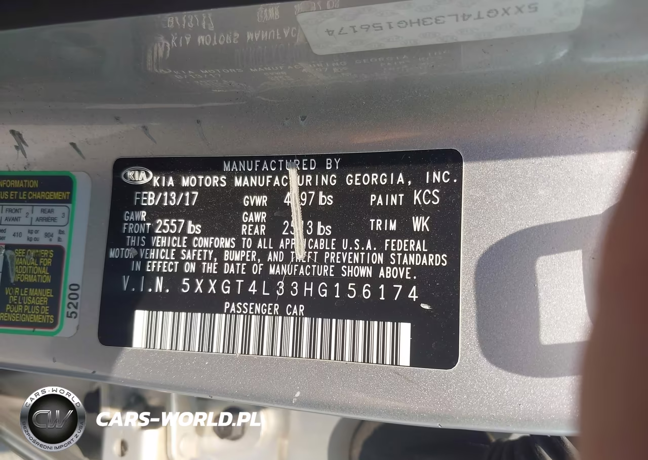 2017 Kia Optima Lx VIN:5XXGT4L33HG156174 - 9