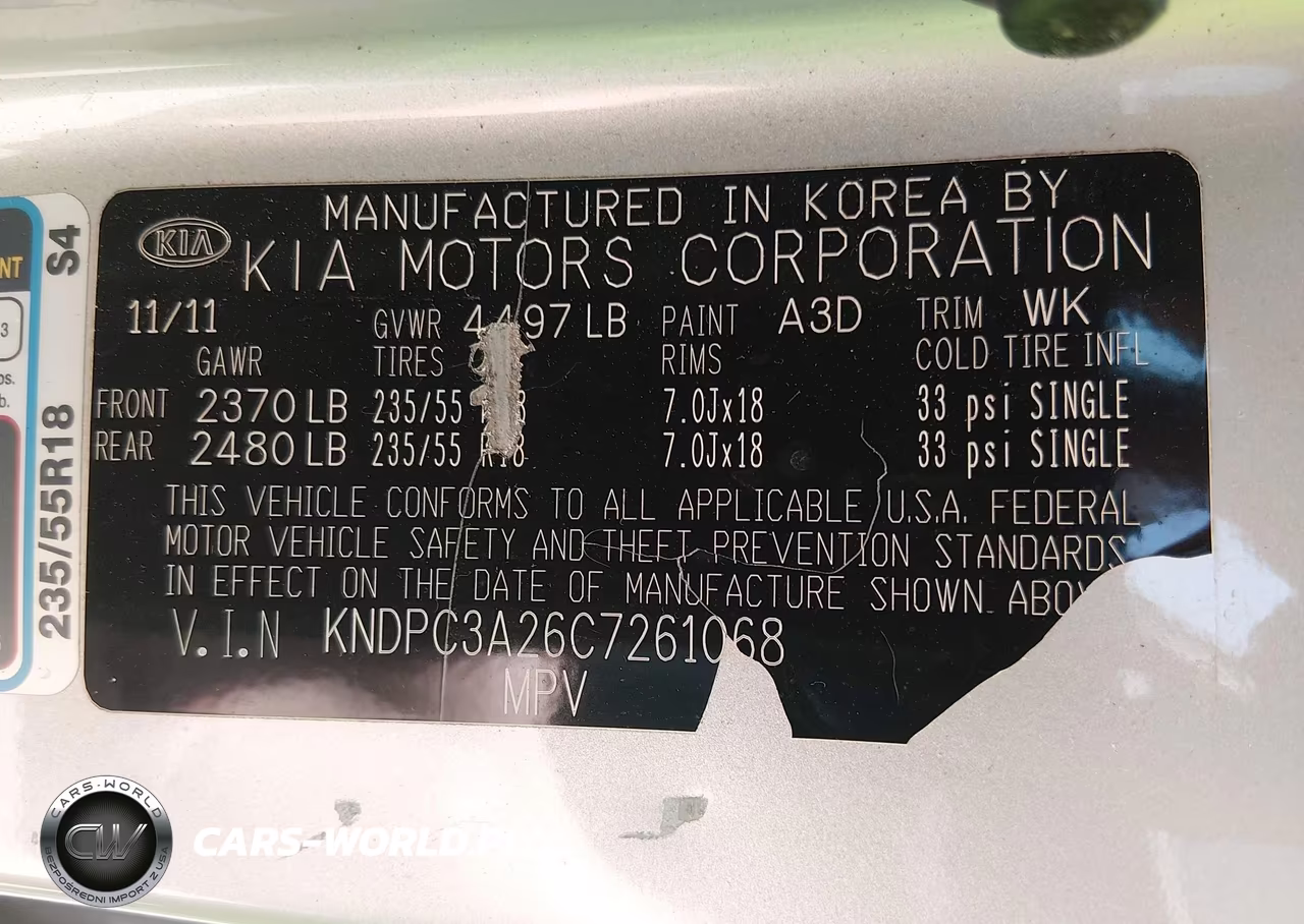2012 Kia Sportage Ex VIN:KNDPC3A26C7261068 - 9