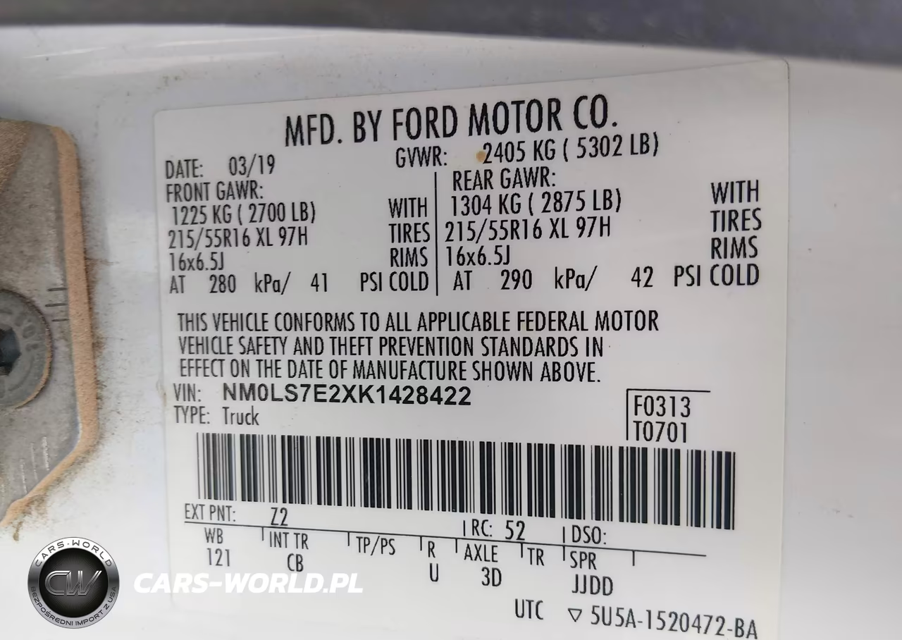 2019 Ford Transit Connect Xl VIN:NM0LS7E2XK1428422 - 9
