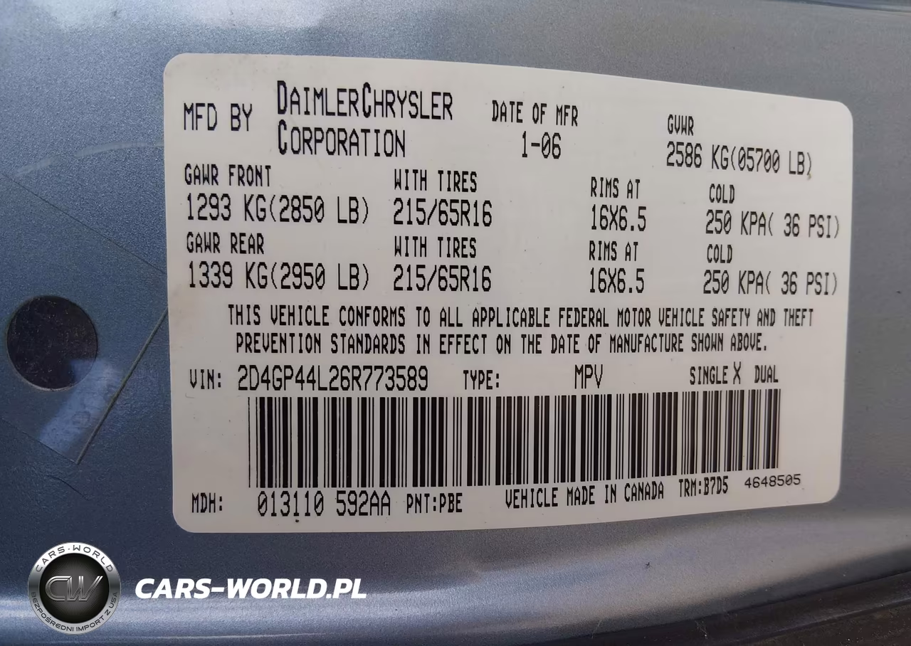 2006 Dodge Grand Caravan Sxt VIN:2D4GP44L26R773589 - 9