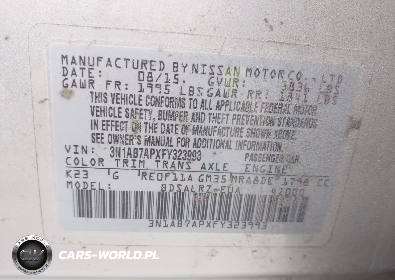 2015 Nissan Sentra Sr VIN:3N1AB7APXFY323993 - 9