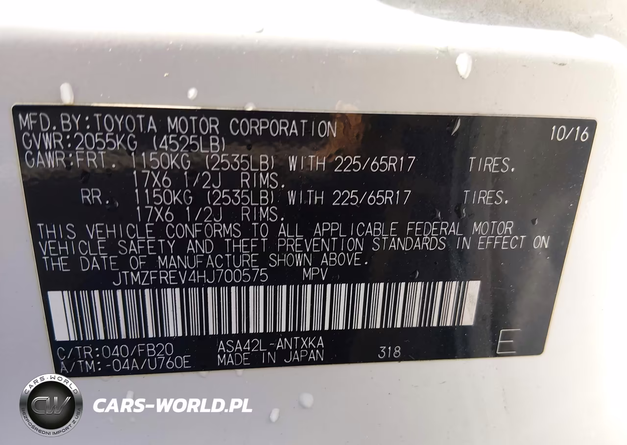 2017 Toyota Rav4 Le VIN:JTMZFREV4HJ700575 - 9
