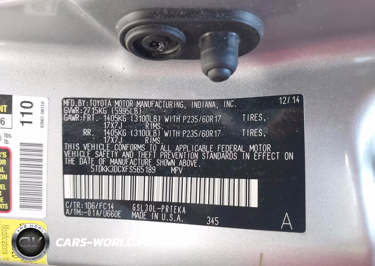 2015 Toyota Sienna Le 8 Passenger VIN:5TDKK3DCXFS565189 - 9