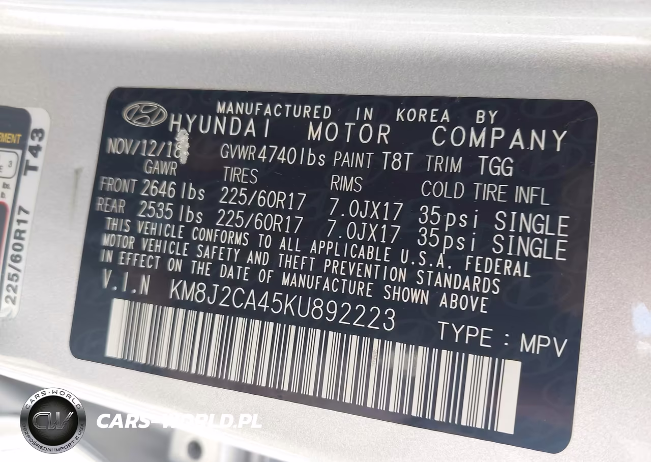 2019 Hyundai Tucson Se VIN:KM8J2CA45KU892223 - 9