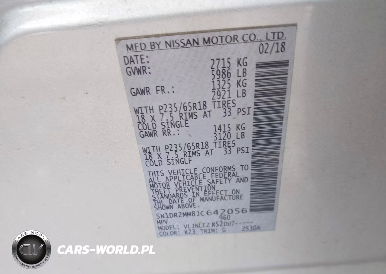 2018 Nissan Pathfinder Sv VIN:5N1DR2MM8JC642056 - 9