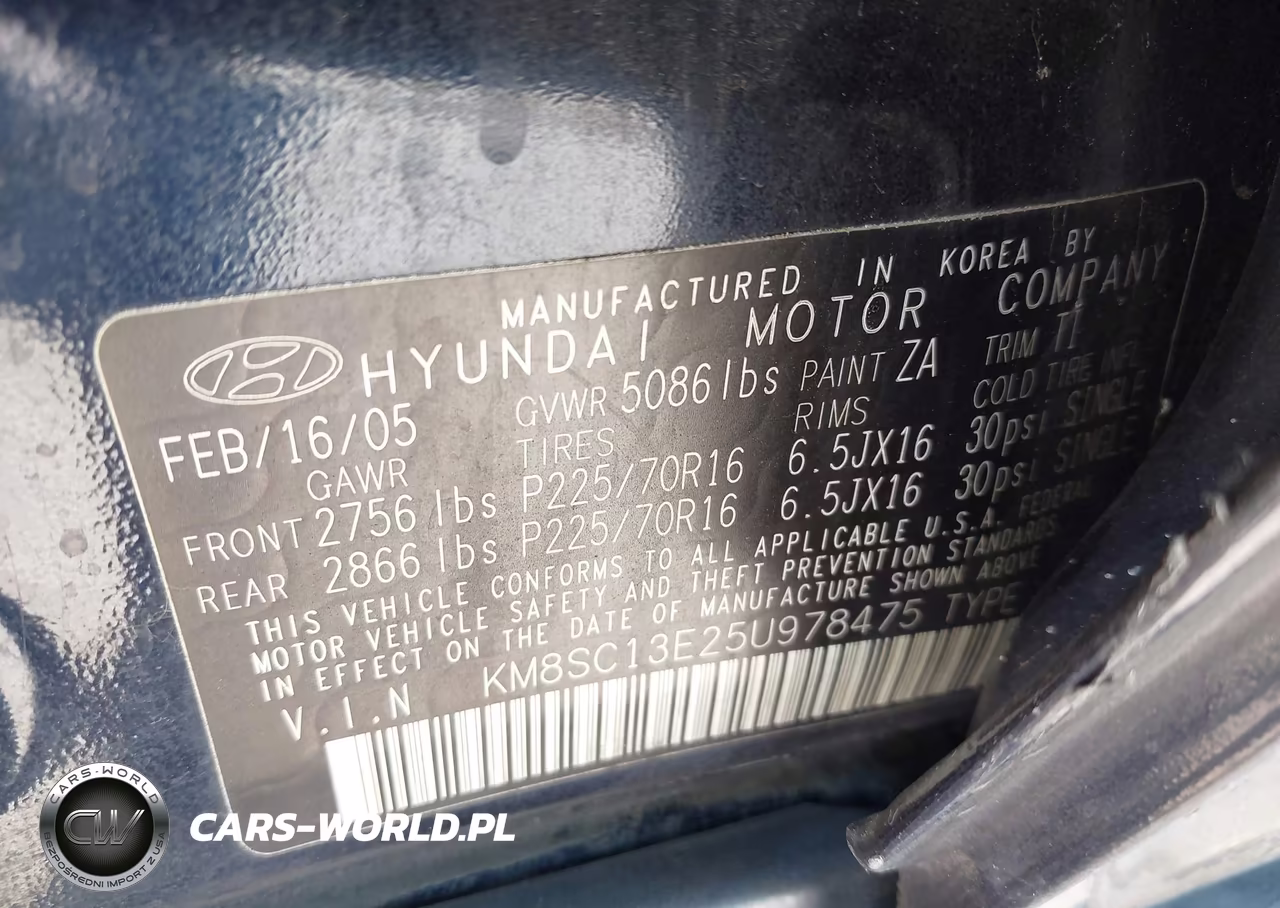 2005 Hyundai Santa Fe Gls-Lx VIN:KM8SC13E25U978475 - 9