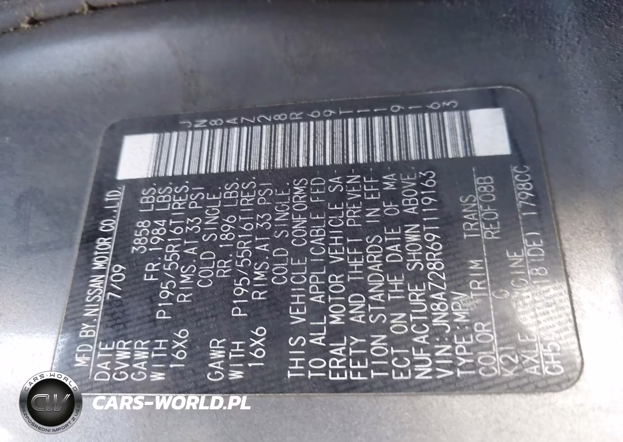 2009 Nissan Cube 1.8Sl VIN:JN8AZ28R69T119163 - 9