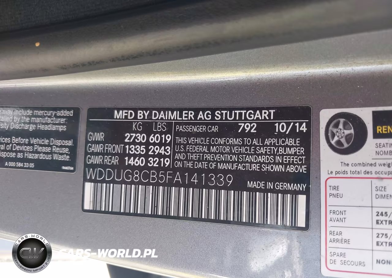 2015 Mercedes-Benz S 550 VIN:WDDUG8CB5FA141339 - 9